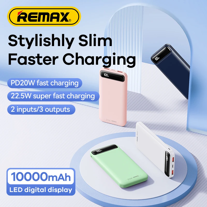 Remax RPP-520 10000mAh Quick Charging Energy Financial institution with PD 20W and QC 22.5W – Transportable Battery for Cell Telephones